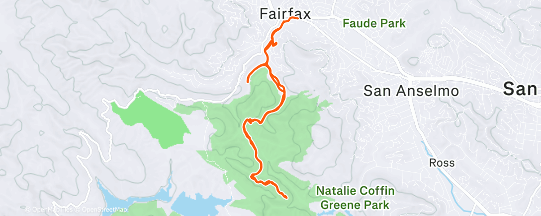 Map of the activity, Afternoon Run