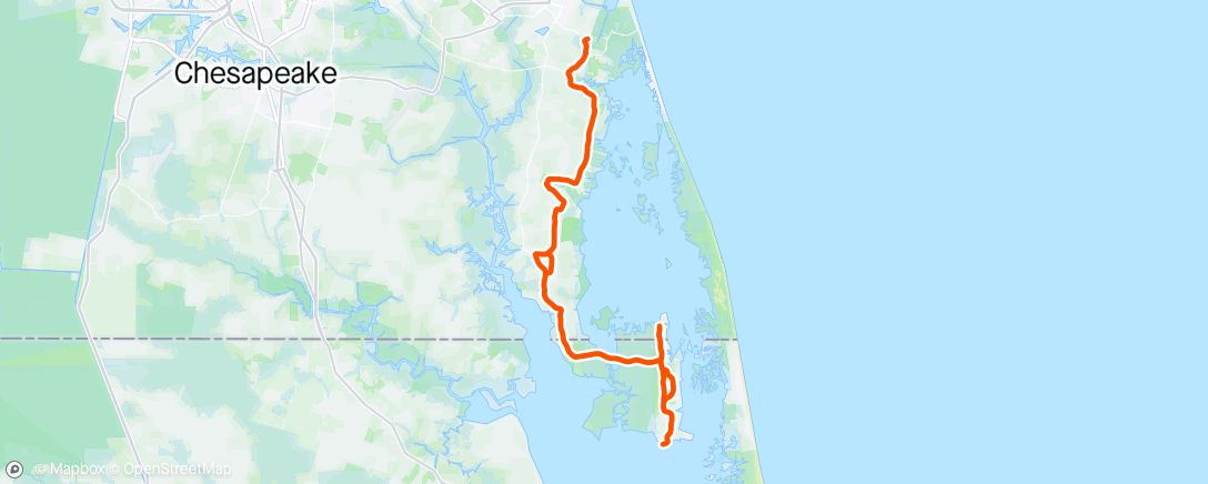 Map of the activity, Knotts Island Ride With Erica!! 7,111/10,000
