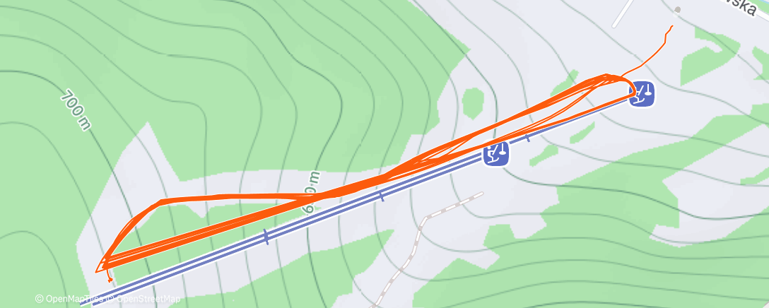 Map of the activity, Evening Alpine Ski