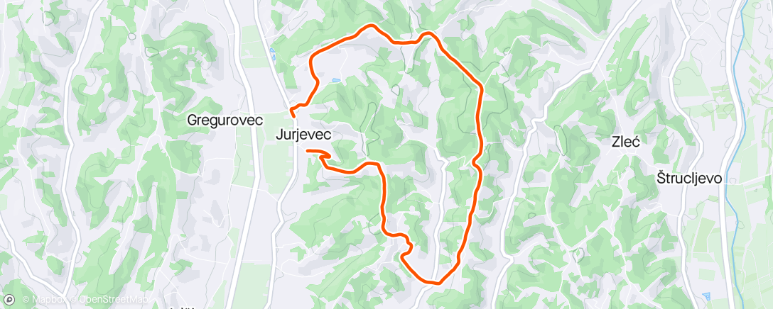 Mapa da atividade, Jurjevec trail - 5. kolo ZTL ( kratka staza) - 1. mjesto ukupno - I feel good!!! 😃