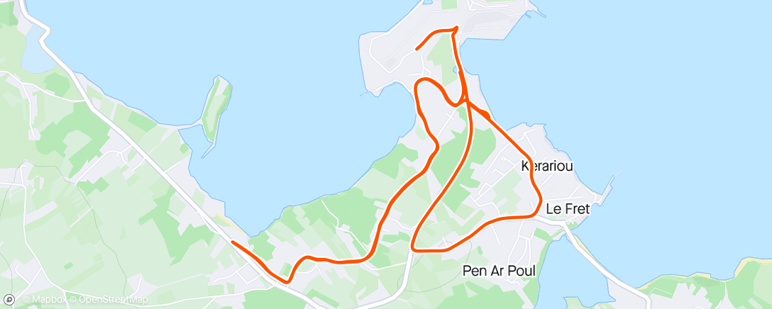 Map of the activity, Afternoon Run