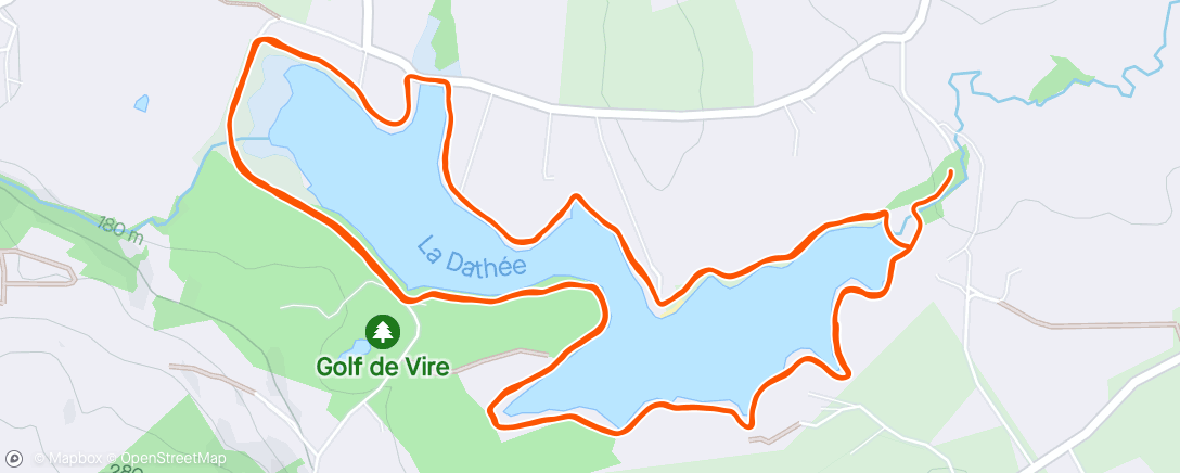 Map of the activity, Course à pied le matin, 15 km dont 3 à allure spécifique, pas la grande forme