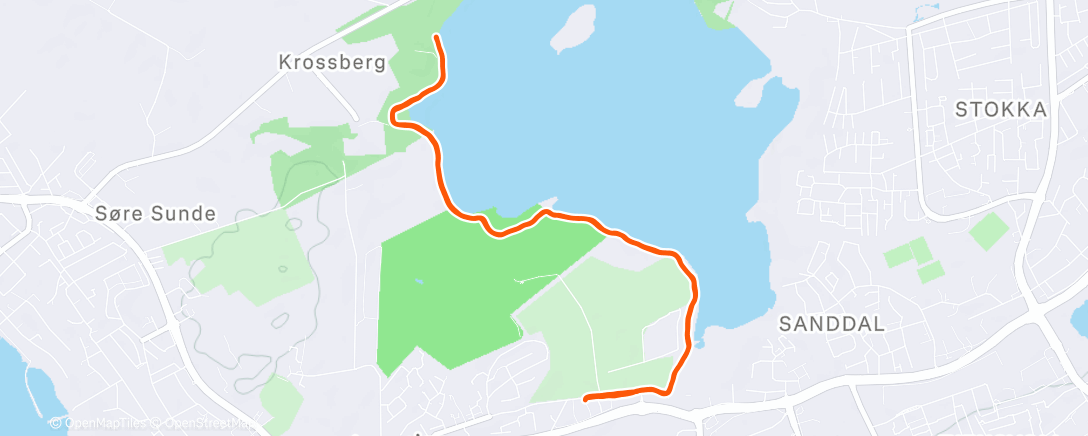 Map of the activity, Afternoon Run