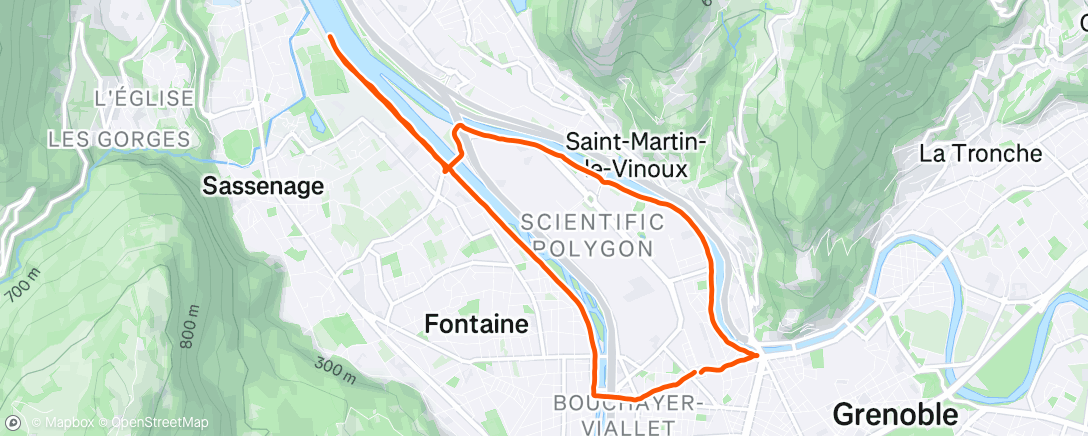 Map of the activity, Footing de "reprise"