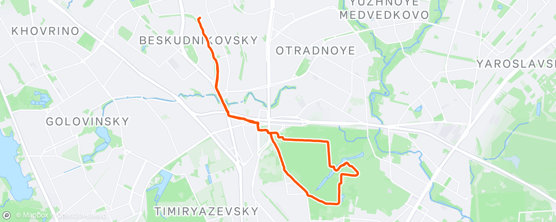 Map of the activity, Evening Run