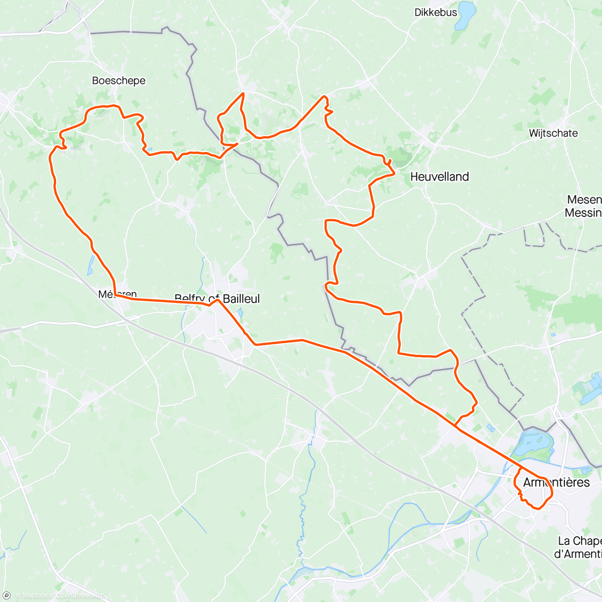 Map of the activity, Échappée dans les Flandres