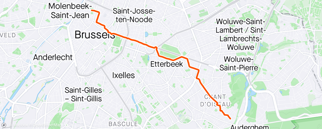 Map of the activity, Vélo du matin