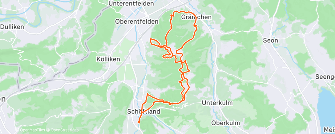 Map of the activity, Trais  Muhen, Gränichen und Böhler😛