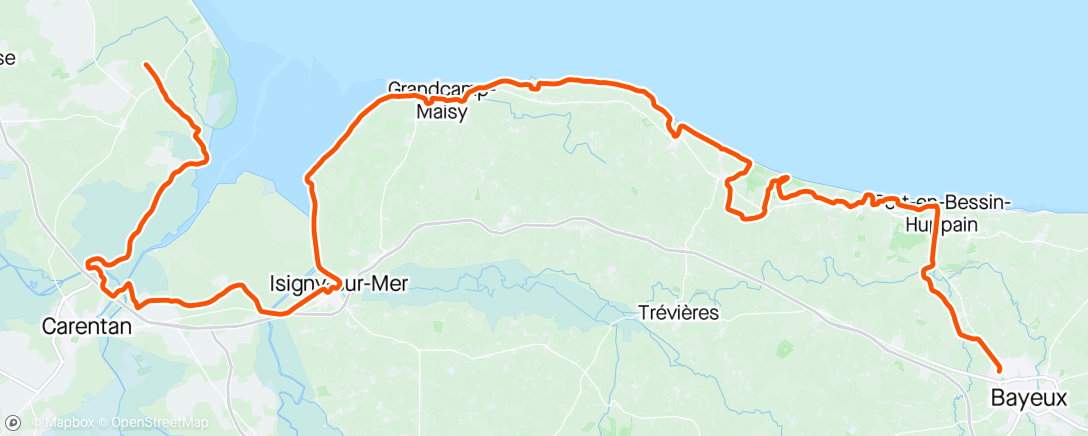 Mapa de la actividad, Gravel tour étape 1 by échappées normandes