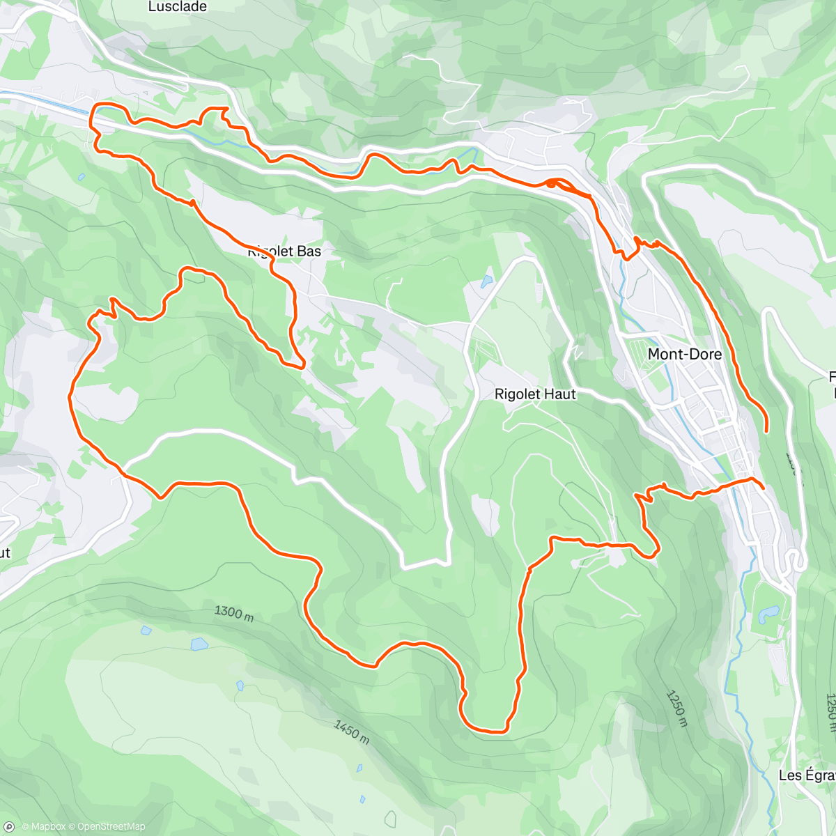 Map of the activity, Trail le matin