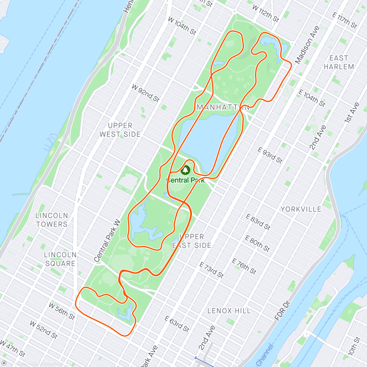 Mapa de la actividad (Zwift - New York)