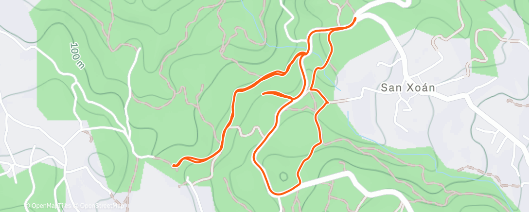 Map of the activity, Carrera de montaña por la tarde