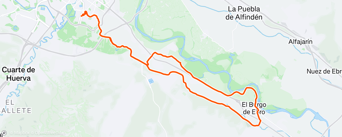 Carte de l'activité Bicicleta de montaña por la tarde