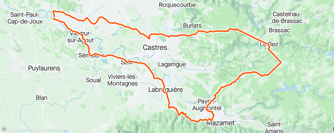 Map of the activity, Entre Montagne Noire et Sidobre