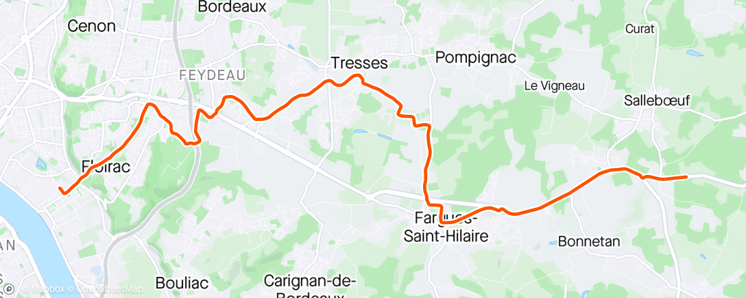 Map of the activity, Vélo retour Taf
