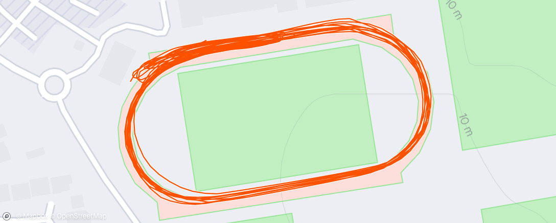 Map of the activity, 10 x 400m (75s Rec)