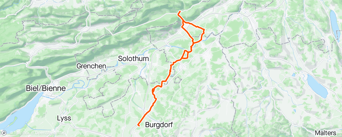 Map of the activity, Balsthal retour
