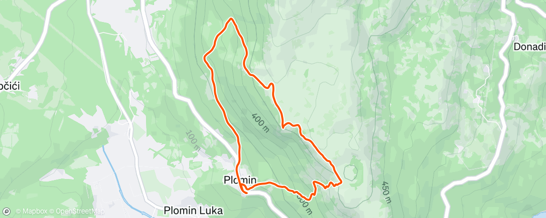 Map of the activity, Lunch Hike