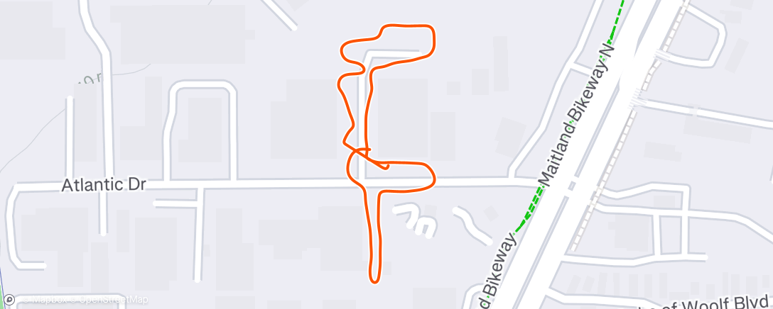 Map of the activity, Afternoon Run