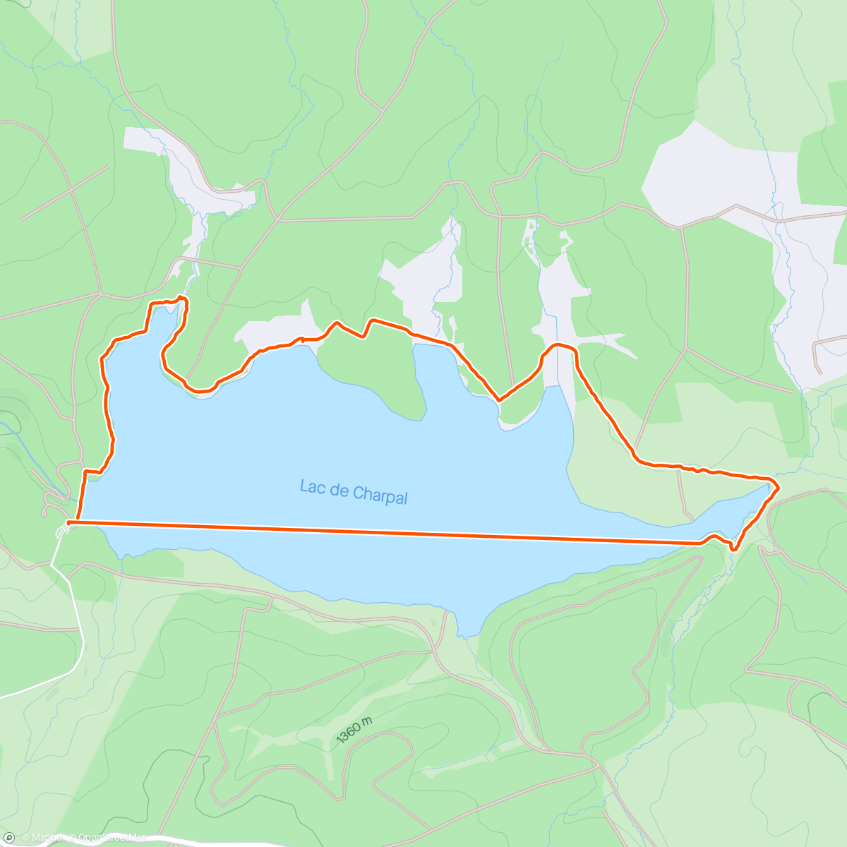 Map of the activity, Lac de Charpal