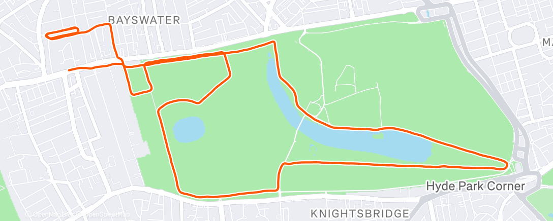 Map of the activity, Lunch Run