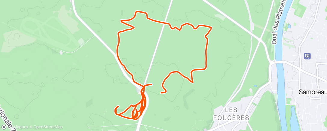 Mapa da atividade, Enduro à Fontainebleau