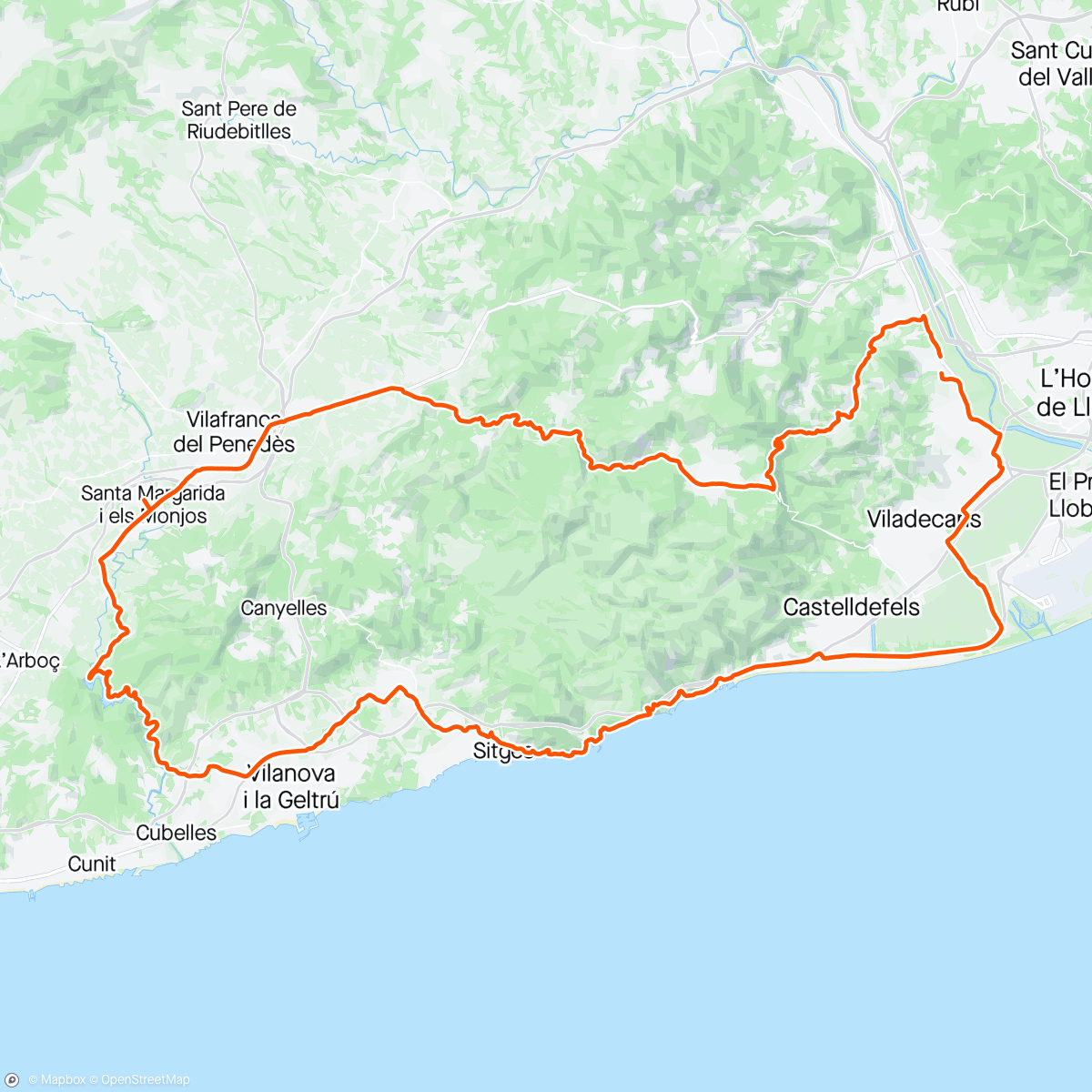 Map of the activity, Vuelta por el pantano de Foix