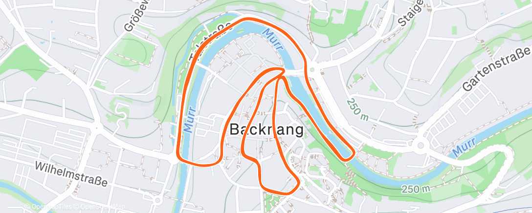 Map of the activity, Backnanger Silvesterlauf 🏆 29:27min