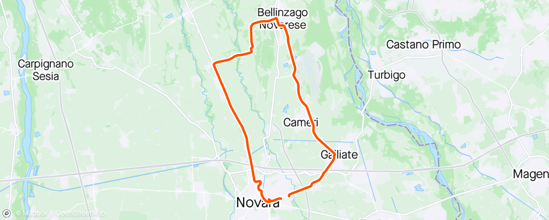Map of the activity, Road - Sologno Bellinzago