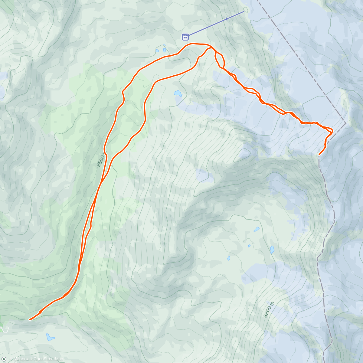 Map of the activity, Monte Cevedale dai Forni