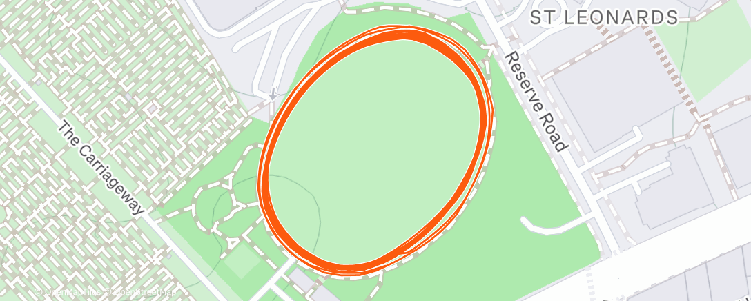 Map of the activity, Grass fartlek