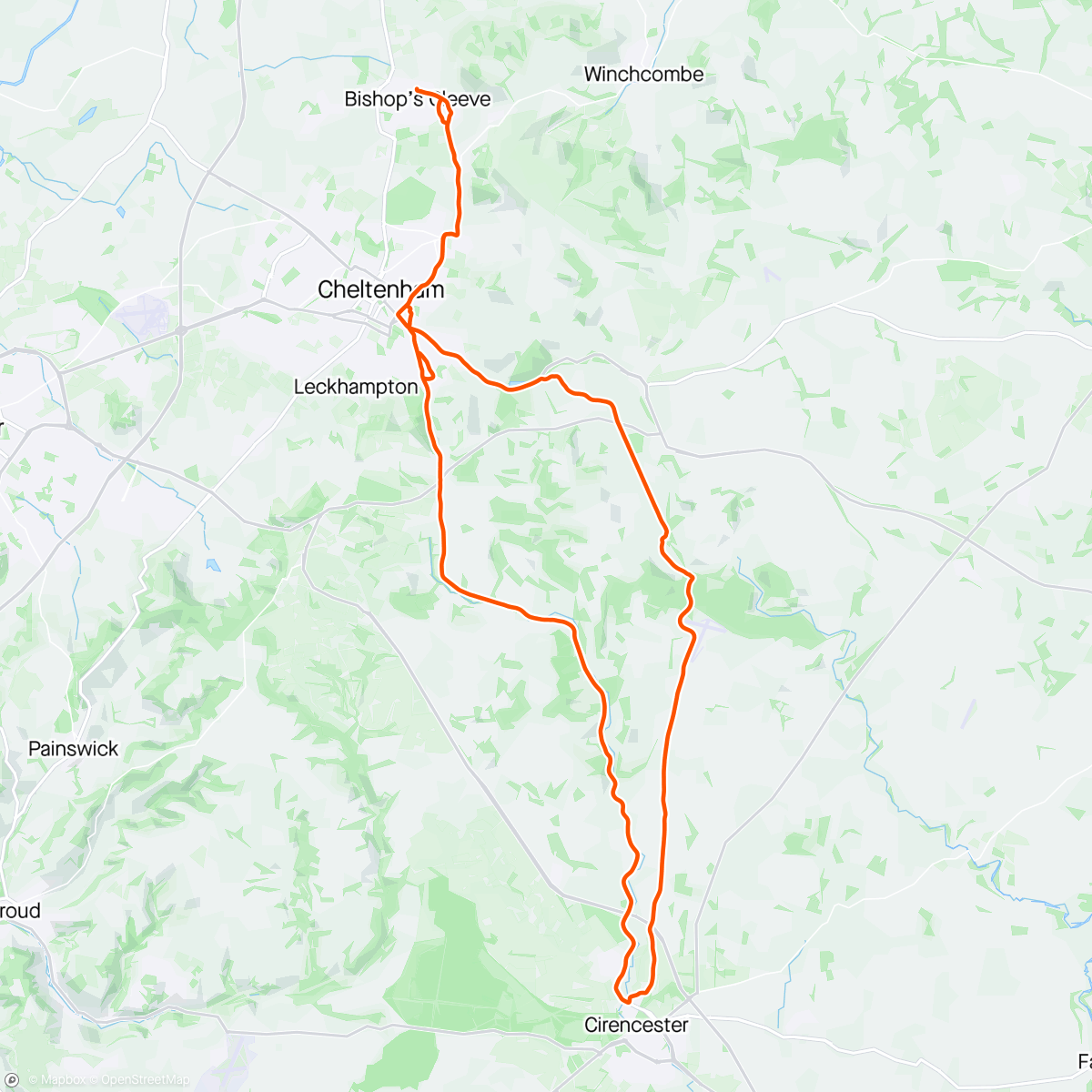 Map of the activity, First CG on the new route