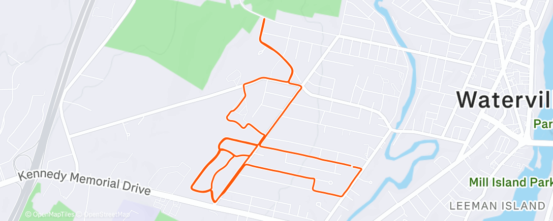 Map of the activity, Afternoon Run