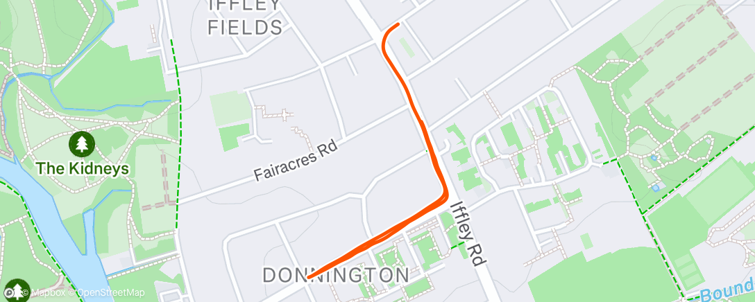 Map of the activity, Afternoon Run