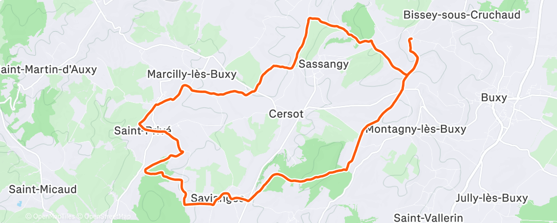 Map of the activity, Sortie VTT le midi