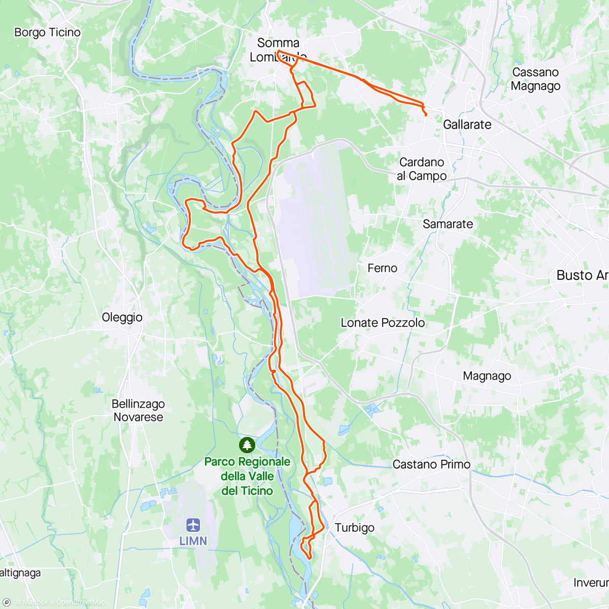 Mappa dell'attività Giro mattutino  MTB Ticino