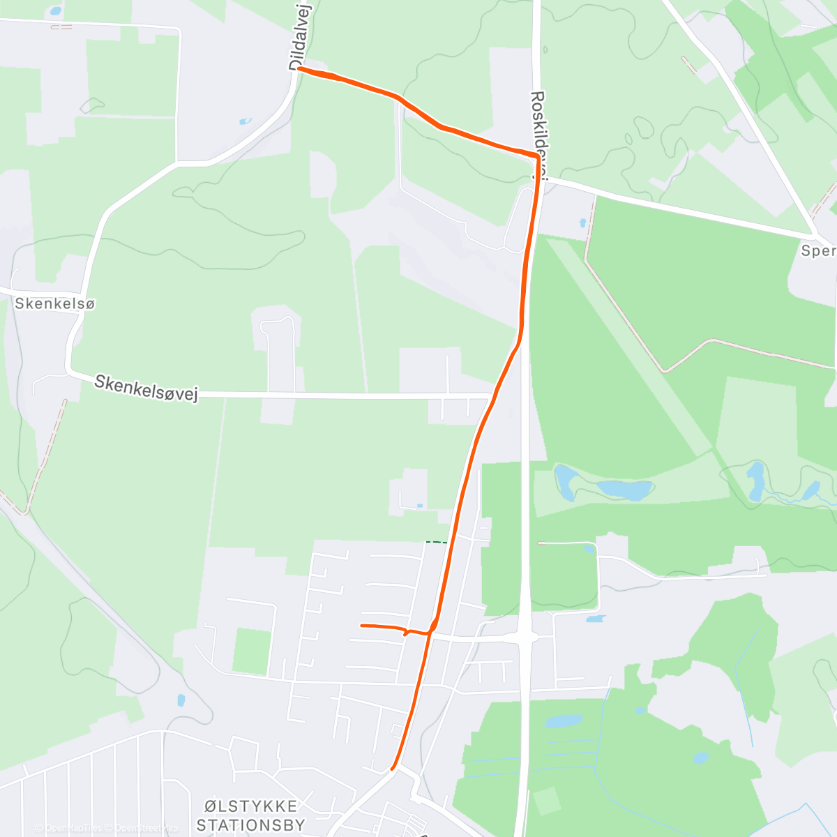 Map of the activity, Afternoon Run