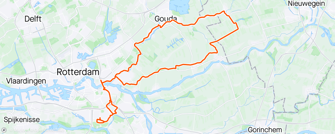 Map of the activity, Gouda, Oudewater, Vlist, Bonrepas, Bergambacht, Loetbos, Krimpen ad IJssel