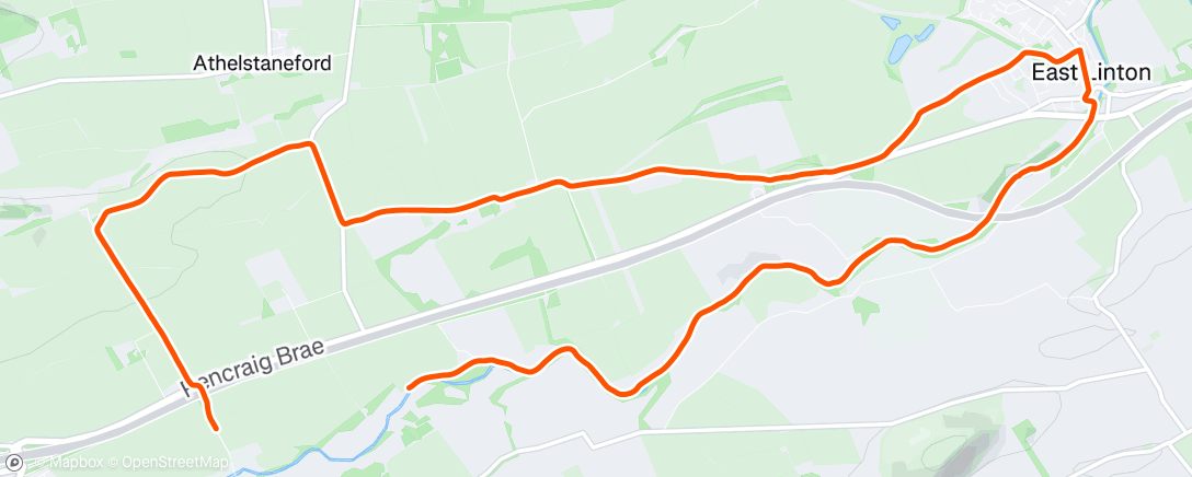 Map of the activity, Garleton, East Linton, and Tyne path