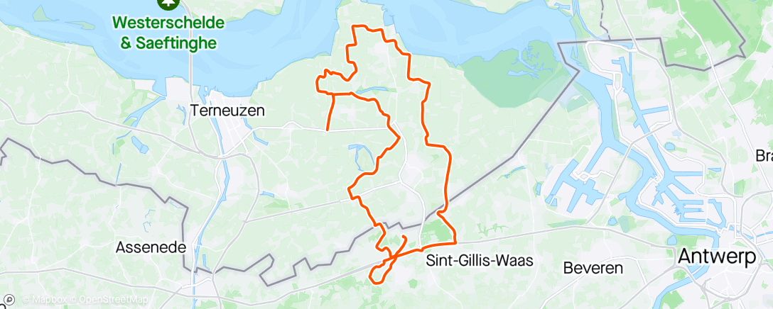 Mapa da atividade, Ochtendrit BJ toertocht de klinge naar de polders 🌬🌬🌬🌬😤 afzien
