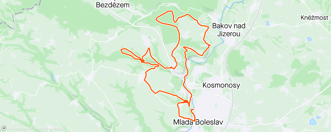 Map of the activity, KPŽ Mladá Boleslav