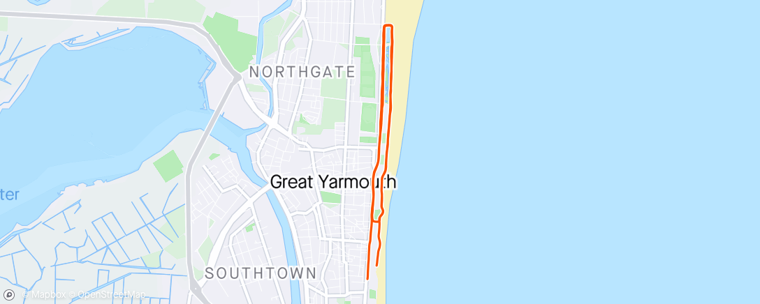 Map of the activity, Evening Run - Great Yarmouth Promenade 5 Mile Series - Race 1