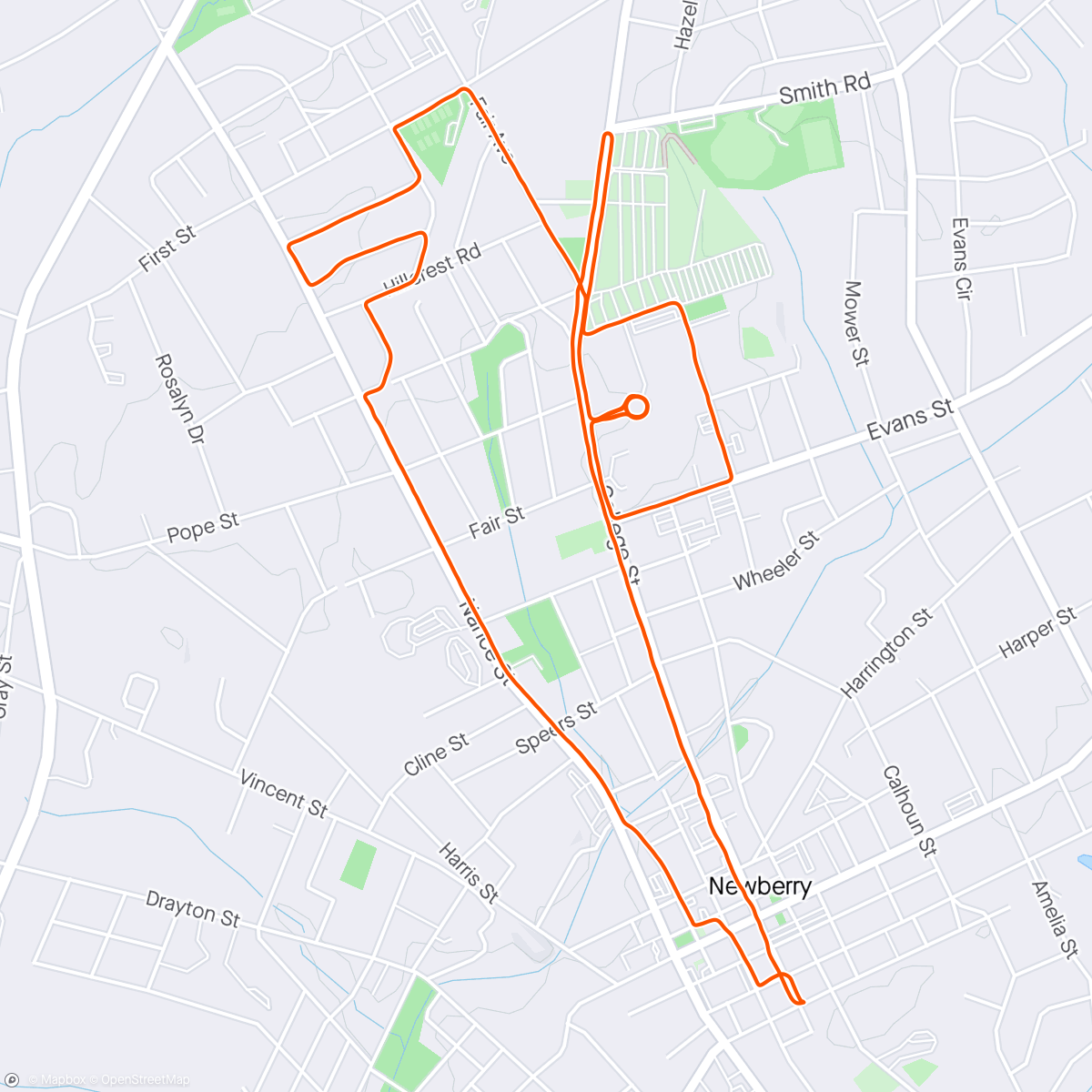Map of the activity, Fuzzyman doesn’t agree that running in the rain is the best way to spend an afternoon