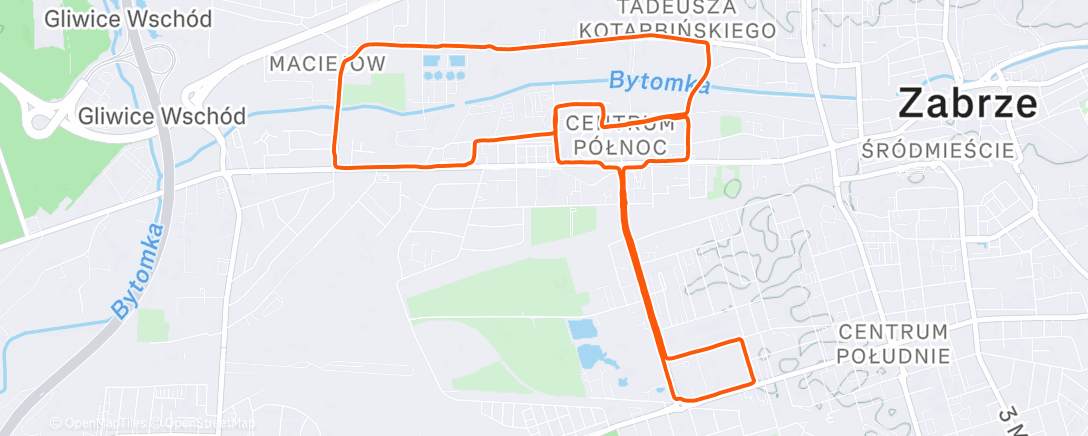 Map of the activity, Afternoon Run