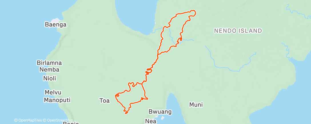 Map of the activity, Zwift - Country to Coastal in Makuri Islands