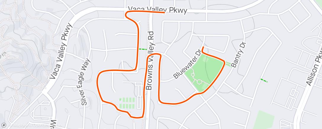 Map of the activity, Monday Run, Missing Motivation