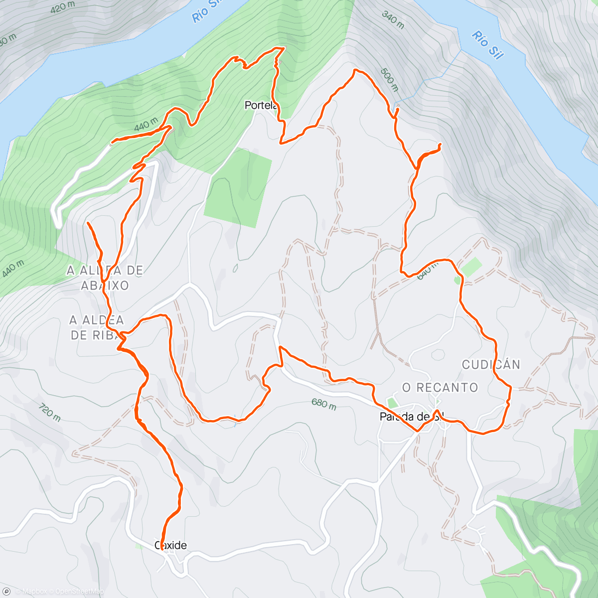 Map of the activity, Cañones de Sil