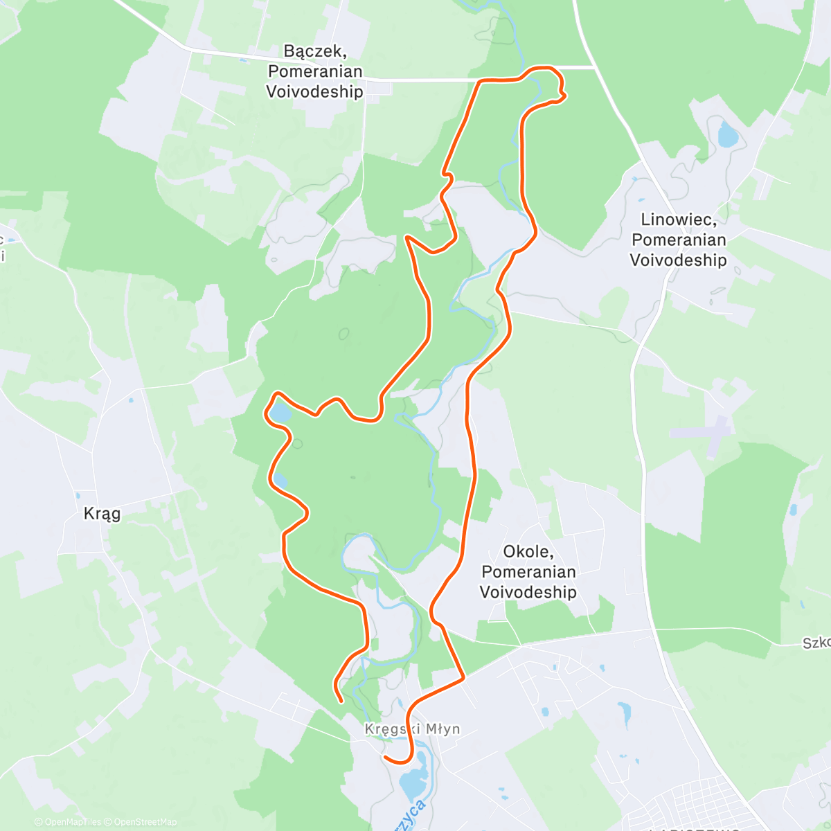 Map of the activity, Sunday Morning Hike