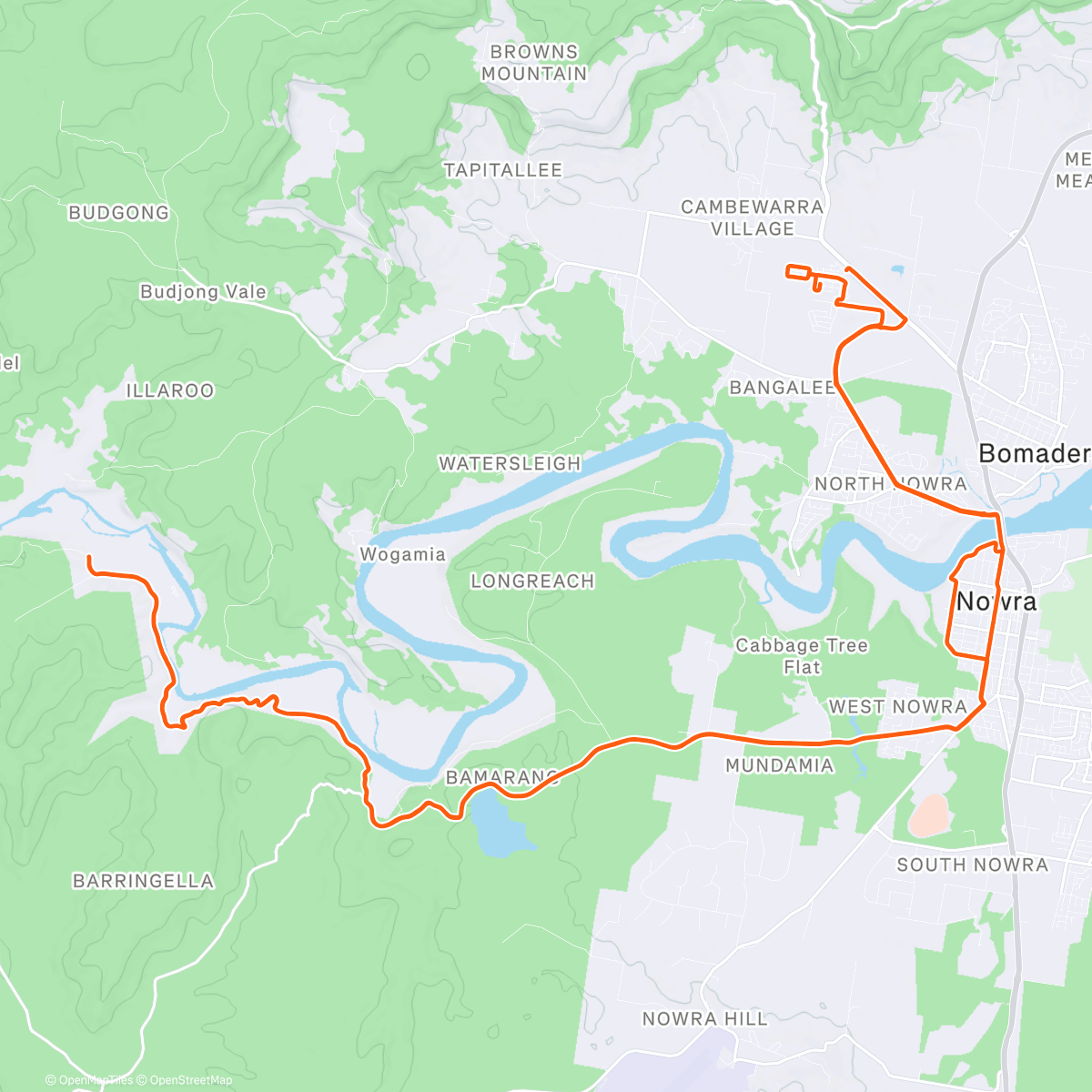Map of the activity, Burrier return: V02 efforts on the hills
