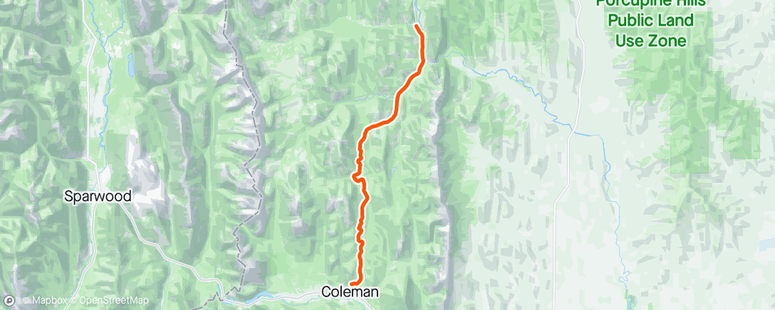 Map of the activity, Dutch Creek and back with Scott-éh